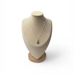 Sterling Silver Necklace with Teal Heart Pendant
